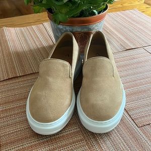 Aquatalia Caramel Suede Slip On Shoe NWT